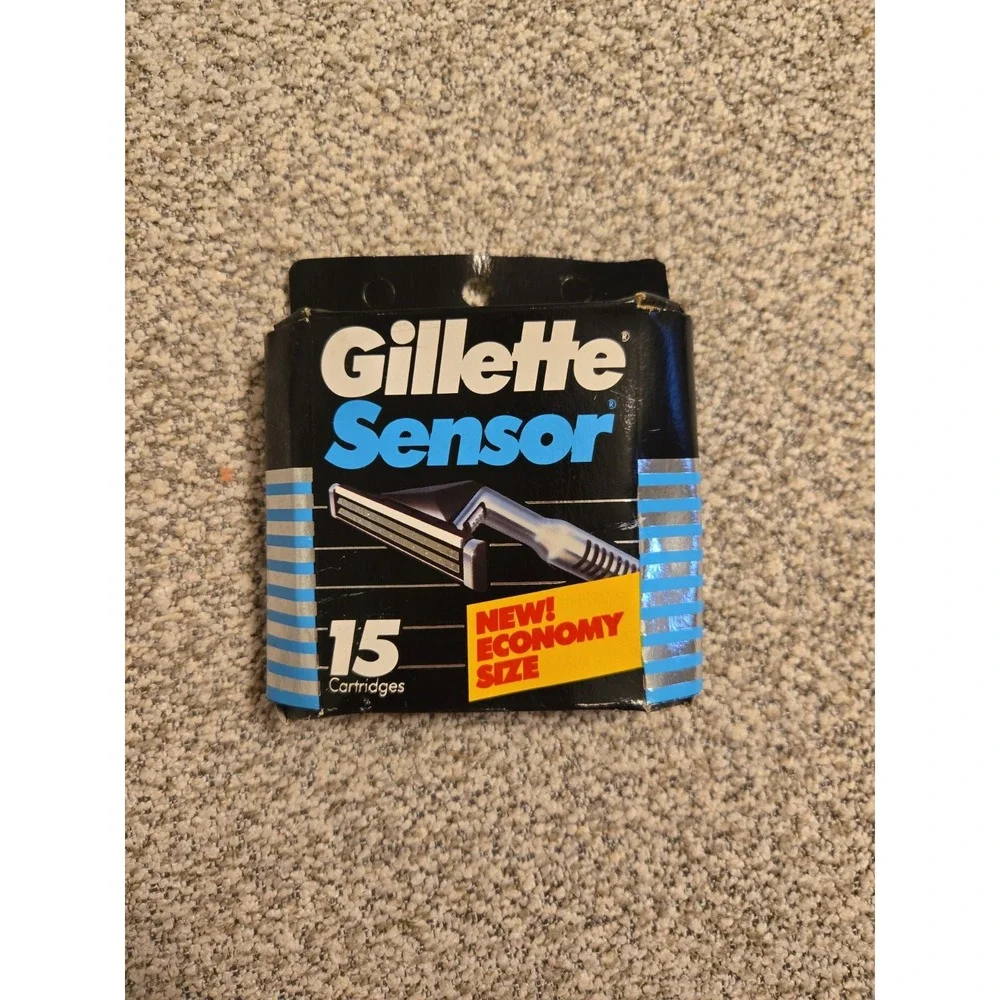 Vintage 1991 Gillette Sensor 15 Razor Cartridges Economy Size Discontinued NOS